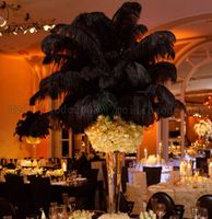 Nieuwe zwarte struisvogel pluim voor bruiloft centerpiece kerst bruiloft thuis feestelijke tafel decor feest aanbod