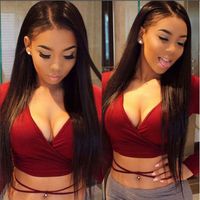 HD 13x4 Swiss Lace Frontal Human Wigs Pre Plucked Glueless Brazilian Straight Wig with Baby Hair Remy