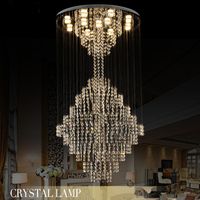 Luxus Moderne große Kristall Deckenleuchte Kronleuchter Beleuchtung Fixierung für langes Treppenhotel Villa Freies Verschiffen