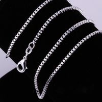 Atacado 100 pcs 1.4mm 925 Sterling Silver Necklace Box Chains de link jóias 16 "/ 18" / 20 "/ 22" / 24 "/ 26" / 28 "/ 30" (8 tamanhos escolhem)