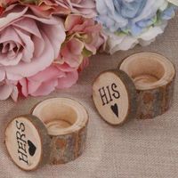 Anillo de bodas 2pcs Caja rústica elegante lamentable de madera caja de anillo de boda portador Caja fotografía apoya Ronda creativa decoración de la boda WT038
