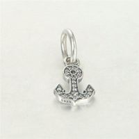 antique silver anchor charms pendants S925 sterling silver jewelry for women fits DIY bracelet and necklace 791533CZ
