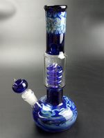 Blue and white porcelain Glass Bong 10.6&quot; Tall 18.8mm Joint Size Glass Water Pipes oil rigs colorful glass bubbler pipes GB-500