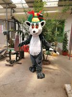 Heißer Verkauf Cartoon Filmcharakter Madagaskar Lemur Maskottchen Kostüm Erwachsene Größe freies Verschiffen