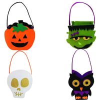 Vilt Halloween Goody Bags Scary Skull Owl Trick Or Treat Candy Bag Handtassen Pompoen Tassen Voor Kinderen Halloween Decoratie Party Gunsten