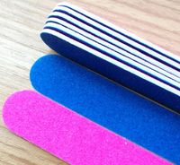200pcs Set Professionelle Nagelkunst Doppelseite Emery Boards Blaues Sandpapier Mini Nagelpuffer Block Manicure Tool252W