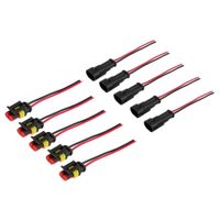 Wholesale-5 Kit 2 Pin Way Car Waterproof Electrical Connector Plug with Wire AWG Marine