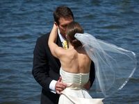 Nouveau En Stock Image réel Incroyable organza Edge 1T avec peigne Veil de mariée de mariée de mariage blanc