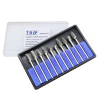 10 Pieces set Tungsten Carbide Rotary Burrs Set Dremel Acces...