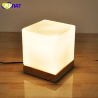 FUMAT Petite lampe de table avec base solide Lampes de table en verre Gradateur LED Veilleuse pour la chambre d'étude À côté de la lumière