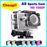 Videocamera con videocamera impermeabile HD 1080P A9 a buon mercato Videocamera con videocamera subacquea 30M 2 "con vista a 140 ° Videocamera con casco Mini DV DVR