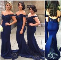 Compre al por mayor Elegantes Vestidos De Dama De Honor Azul Marino de bajo  precio \u0026 de calidad con envío gratuito | Es.DHgate