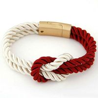 Women Trendy Fashion Braided Rope Chain with Magnetic Clasp Bow Charm Leather Bracelets & Bangles for Women Men Jewelry