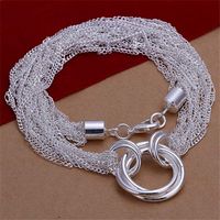 Varm försäljning Många rad tre ring halsband sterling silver tallrik halsband sn264, grossist mode 925 silver kedjor halsband fabrik direktförsäljning