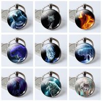 Free shipping Wolf totem keychain time gem creative gift orn...