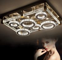 Semplice e moderno creativo rettangolare plafoniera rotonda LED cristallo lampada sala da pranzo sala da pranzo lampada da soffitto illuminazione LLFA