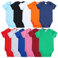 Baby Rompers Solid Color Short Sleeve Healthy Cotton Newborn Jumpsuits Multi Colors Infant One-Piece Clothing 0-12M 2022 New