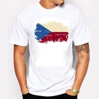 Çek Cumhuriyeti Ulusal Bayrak Mens T Shirt Kısa Kollu 2016 Rio Yaz Oyunları Hayranları Cheer Gym T-Shirt Erkekler Için Peluş Boyutu 2XL
