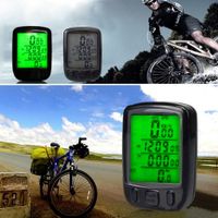 Bicycle Wired LCD PC Odometer Speedometer Waterproof + Green...