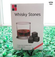 Benne di ghiaccio e refrigeratori Whisky Rocks 9pcs / set in delicata confezione regalo + sacchetto di velluto whisky pietre decorazione di nozze