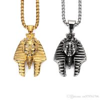 Mode män charm farao hängsmycke halsband 18k guldpläterade kedjor fyller bitar mens hip hop kostym smycken
