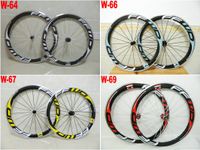 4 colores FFWD 50 mm aleación de la aleación de la aleación de carbono ruedas de bicicleta con acabado brillante 3K Weave 700C ruedas de bicicleta