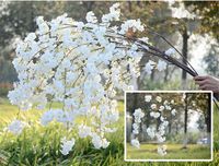 Kirschblüte Begonie Kirschbündel Gefälschte Pleiopetalous Sakura 140 cm für Hochzeitsfest-Startseite Künstliche dekorative Blumen