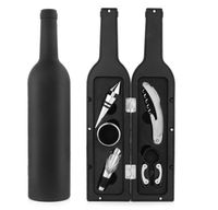 5-en-1 bouteille de vin en forme de cadeau en forme de bouteille ouvre-bouteille / bouchon / bague à goutte / couteau d'aluminium / pourser, tire-bouchon, outils de vin accessoires de barre