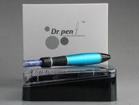 Dropship A1-W blu Dott. Pen Derma Pen Auto Micro ago Sistema regolabile Lunghezza ago 0,25mm-3,0mm DermaPen elettrico Timbro