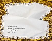 Набор из 12 модных женских носовых платков 12 "x12", белый хлопок, свадебные носовые платки, вышитые кружевные платочки, платок для свадебных подарков