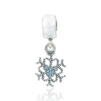 Christmas snowflake charms S925 sterling silver jewelry fits for original bracelets antique H6