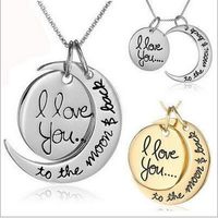 Fashion Necklace Moon Necklace I Love You To The Moon And Ba...