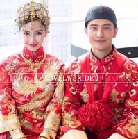 Düğün Taç Çin Tarzı Düğün Gelin Kostüm Headdress Cheongsam Anka Taç