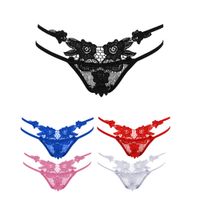Vente chaude Mode Sexy Erotic Womens Underwear Sexy Thongs G-string Lingerie Fleur Dentelle V-string Briefs pour Femmes Filles Sous-Vêtements