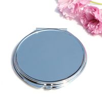 Großer 75mm Spiegel Kompakter leerer Ebene Silber Farbe Costsetic Makeup Spiegel für DIY Decoden # M0840 10 Stück / Los Drop Shipping