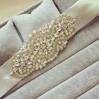 Luxury Crystals Bridal Sashes Real Photo Dresses Belts Cryst...