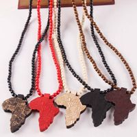 Wholesale and retail 2017 New Africa Map Pendant Good Wood H...