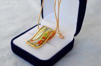 Flor de la serie Amor 18K collares esmalte chapados en oro para las mujeres "S" la forma del collar collares colgantes de las mujeres del diseñador