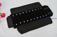 2 adet Yeni Varış Takı Ekran Ambalaj Siyah Kadife Mini Taşınabilir Yüzükler Taşıma çantası Mücevherat Rulo Çanta ile 10 halka yastık