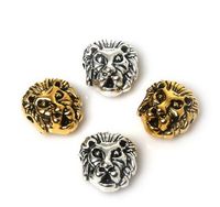 100pcs lot alloy Leone Lion head Beads Spacer Bead Charms An...