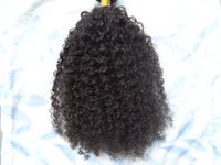 Extensões de cabelo humano brasileiro 9 peças com 18 clipes clipe em Kinky Curly Natural Natural Black Color