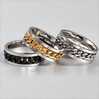 Partihandel-2015 Ny romantisk kärlek Rostfritt stål Par Ringar Klassiska Mens Silver Gold Curb Wedding Rings Gratis frakt