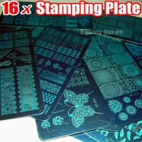 NEWST 16 stücke XL VOLLE Nail Stamping Stempelplatte Full Design Image Disc Schablone Transfer Polish Druckvorlage 2016 NEUE XYJ01 - XYJ16