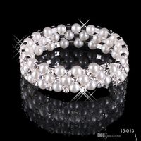 In Stock Faux Pearl Bracelet Bridal Jewelry Wedding Accessories Lady Prom Evening Party Jewery Bridal Bracelets Women Free Shipping