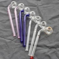 Glass Oil Burners Pipes Curved Glass Pipes with blue green a...