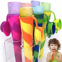 6pcs set Colorful Silicone Ice Pop Maker Tube Tray Popsicle ...
