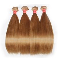 Miel Blond Tissage de Cheveux Humains Bundles Couleur 27 # Brésilien Péruvien Malaisien Indien Russe Vierge Droite Remy Extensions de Cheveux Grade 8A
