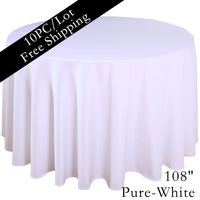 Home table cloth 108&quot; Round Polyester Plain Tablecloth Cheap White Black Colored Hotel Table Cloth of Wedding Xmas Party Vintage Home Decor