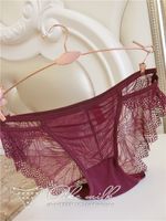 Hot koop! L Dames Sexy Kant Slipje Naadloze Katoen Ademend Panty Hollow Sorters Plus Size Girls Underwear