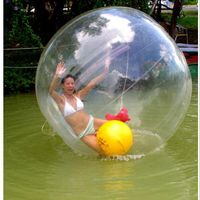 Ballon de marche de l'eau Danse Ballon de sport 2 m Dimater 0.8mm PVC German Zipper Fit pour les enfants jouant sur les rivières Lakes Parks Enfants Eau extérieure